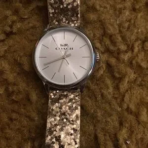 Watch by Coach in a shiny bold gold leather strap w/1 inch diameter face Coach Charles Gold Dial Brown Leather Strap Watch for Women main image 4
